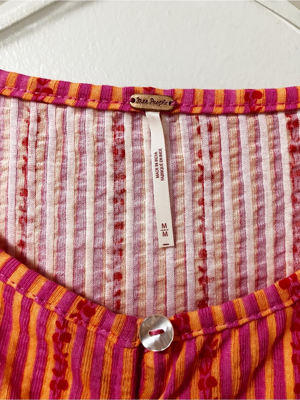Free People | Pink Tilly Printed Button Up Vest Tank Top M Boho Festival Summer - Picture 3 of 5